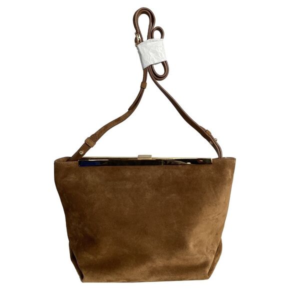 Khaite Vintage Handbags - Pre Loved Khaite Vintage Suede Leather Handbag Women brown | ochre Crossbody